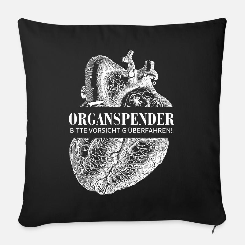 Organspender (weiß) - Sofakissen mit Füllung 45 x 45 cm - Schwarz