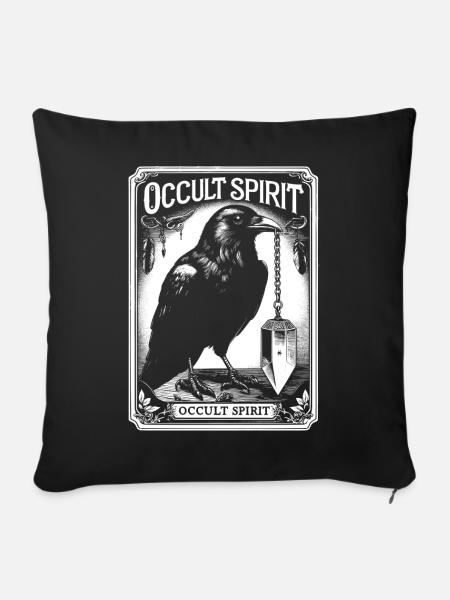 Okkulter Geist Rabe Pendel - Sofakissen mit Füllung 45 x 45 cm - Schwarz