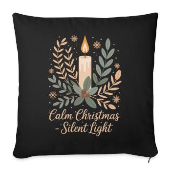 Design botanique de Noël - Coussin et housse de 45 x 45 cm - noir - Devant