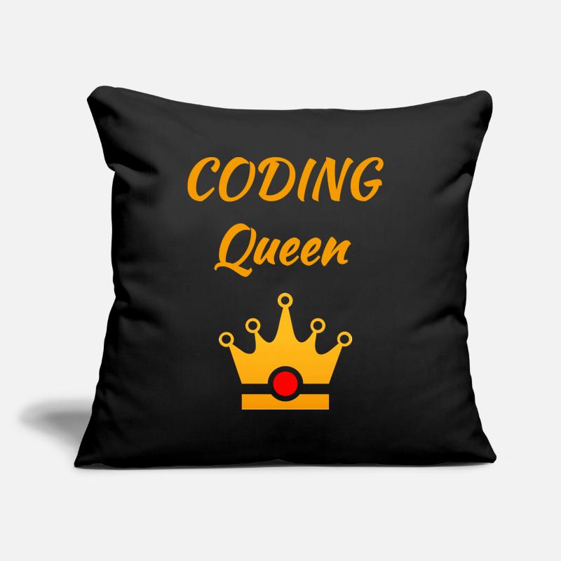 Coding Queen reine programmeur femme software Coussin et housse de 45 x 45 cm