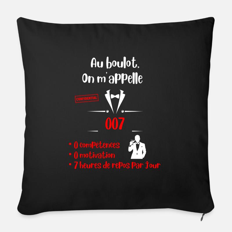 Collègue de travail humour bureau - Coussin et housse de 45 x 45 cm - noir