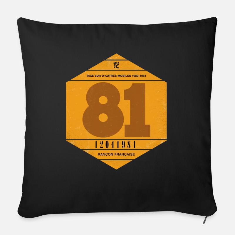 Vignette automobile 1981 - Coussin et housse de 45 x 45 cm - noir