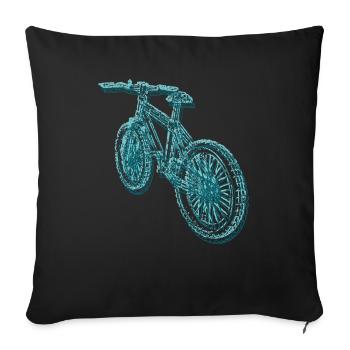 mountainbike,bike,bike,lines,blue - Sofa pillow with filling 45cm x 45cm - black - Front