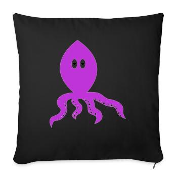 thinking squid - Sofa pillow with filling 45cm x 45cm - black - Front