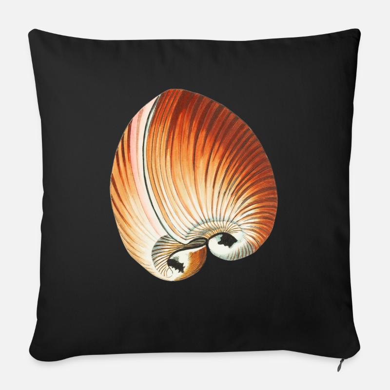 Sandy Seashells - Coussin et housse de 45 x 45 cm - noir