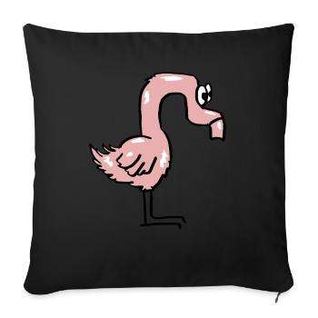 Mega Dry and Funny Flamingo - Sofa pillow with filling 45cm x 45cm - black - Front