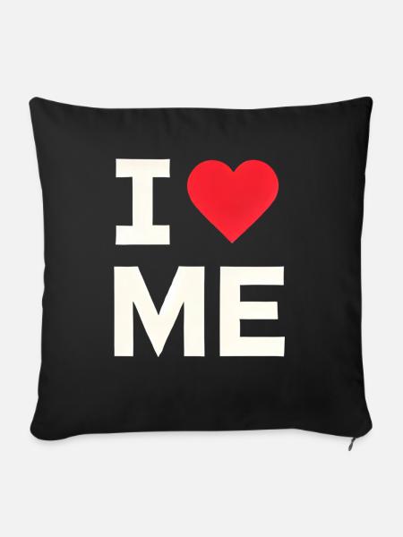 Ich liebe mich - Sofakissen mit Füllung 45 x 45 cm - Schwarz