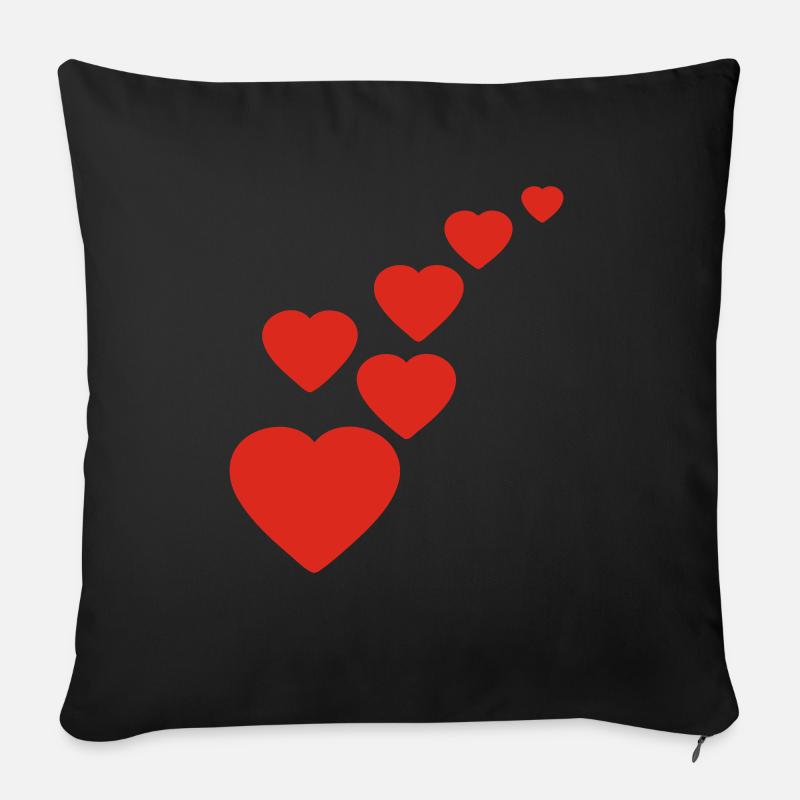 cœur - Coussin et housse de 45 x 45 cm - noir