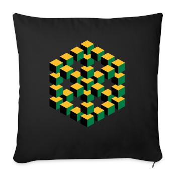 unmögliche Figur Escher Würfel Geometrie Phantasie - Sofakissen mit Füllung 45 x 45 cm - Schwarz - Vorne
