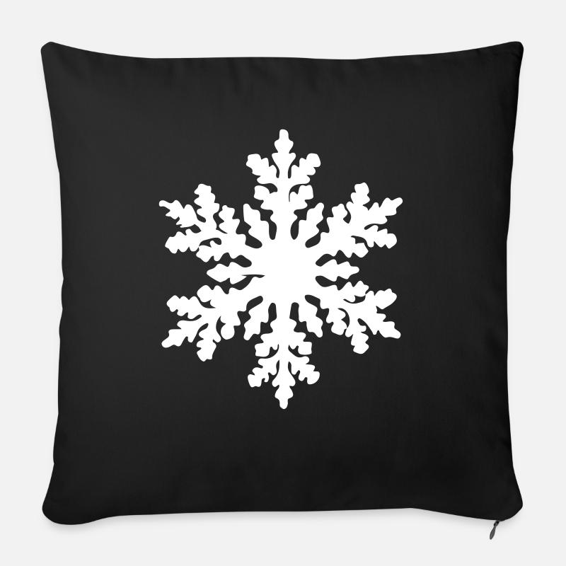 Schneeflocke 2 - Sofakissen mit Füllung 45 x 45 cm - Schwarz