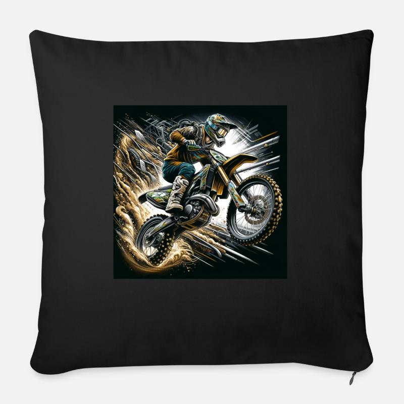 DirtRider's Glory - Sofa pillow with filling 45cm x 45cm - black