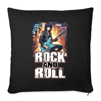 Rockmusik Album Cover 2 - Anime Shirt - Sofakissen mit Füllung 45 x 45 cm - Schwarz - Vorne