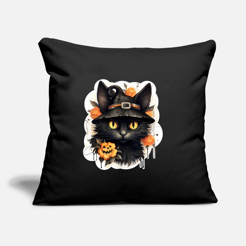 Chat noir d’Halloween Coussin et housse de 45 x 45 cm