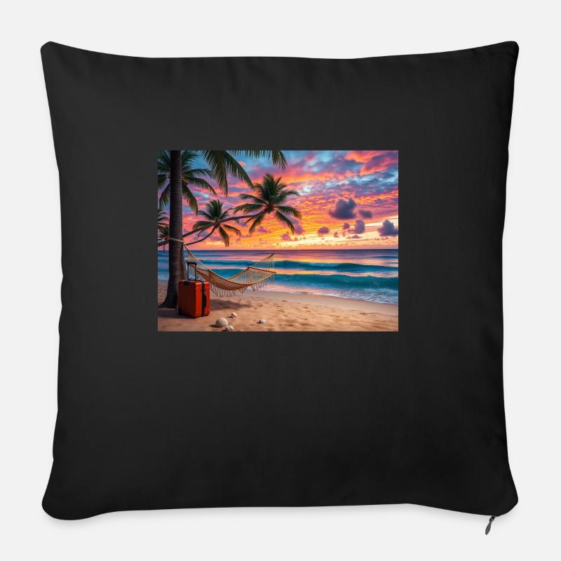 Coucher de soleil - Coussin et housse de 45 x 45 cm - noir