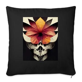 Skull Bauhaus vintage style v07 - Sofa pillow with filling 45cm x 45cm - black - Front