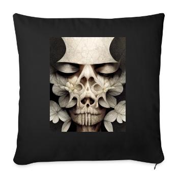 Skull Bauhaus vintage style v08 - Sofa pillow with filling 45cm x 45cm - black - Front