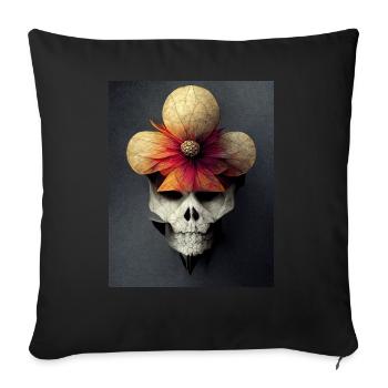 Skull Bauhaus vintage style v08 - Sofa pillow with filling 45cm x 45cm - black - Front