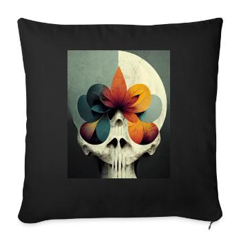 Skull Bauhaus vintage style v09 - Sofa pillow with filling 45cm x 45cm - black - Front