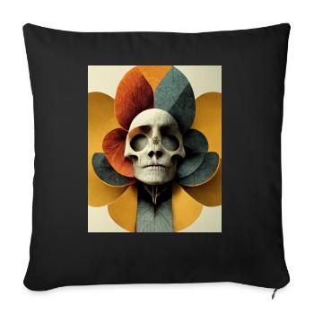 Skull Bauhaus vintage style v010 - Sofa pillow with filling 45cm x 45cm - black - Front