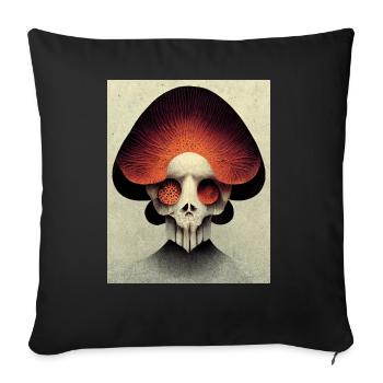 Skull Bauhaus vintage style v013 - Sofa pillow with filling 45cm x 45cm - black - Front