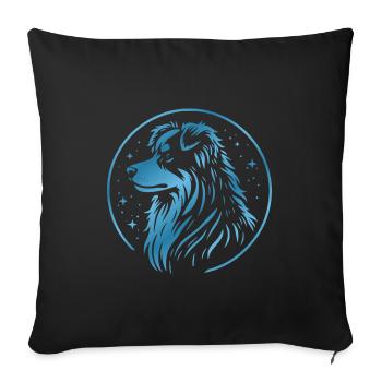 Dream dog Aussie blue - Sofa pillow with filling 45cm x 45cm - black - Front