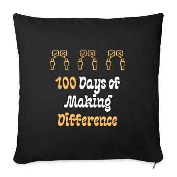 100 jours pour faire la différence - Coussin et housse de 45 x 45 cm - noir - Devant