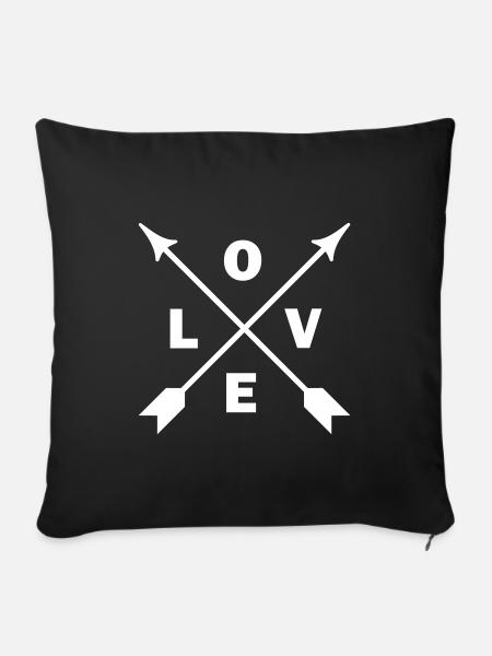 Love with arrows - Sofakissen mit Füllung 45 x 45 cm - Schwarz