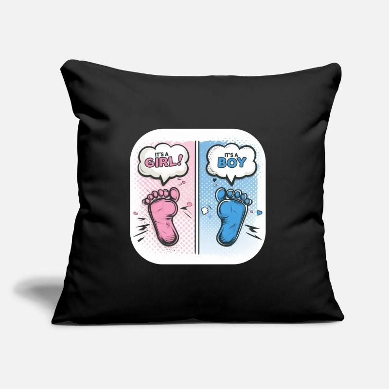 Füße Geschlecht Baby Junge oder Mädchen Sofakissen mit Füllung 45 x 45 cm