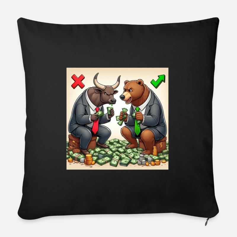 Bull and Bear - Sofakissen mit Füllung 45 x 45 cm - Schwarz
