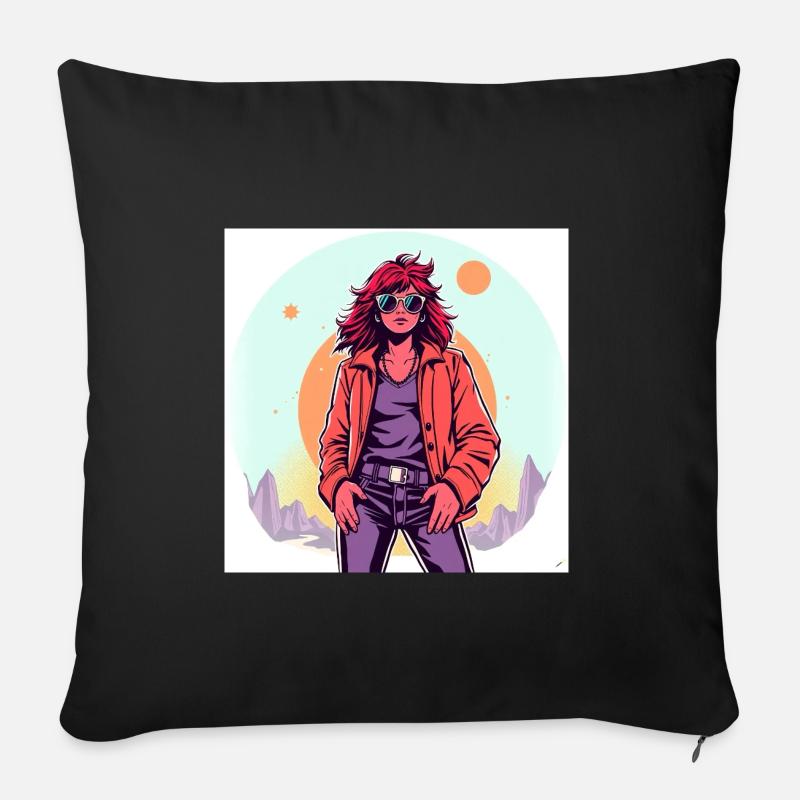 90‘s Style - Sofakissen mit Füllung 45 x 45 cm - Schwarz
