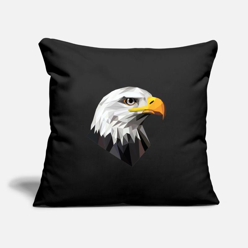 Conception du logo Low Poly de la tête d’aigle Coussin et housse de 45 x 45 cm