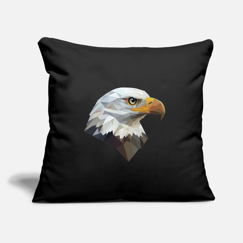 Conception de logo Eagle Head Low Poly Art Coussin et housse de 45 x 45 cm