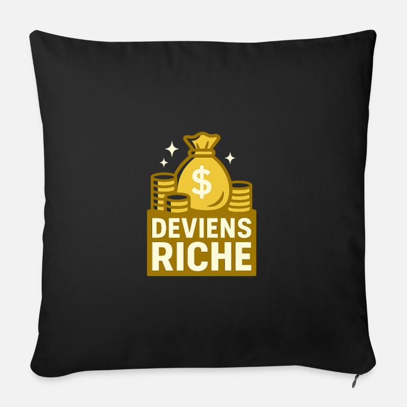 Reich werden - Sofakissen mit Füllung 45 x 45 cm - Schwarz