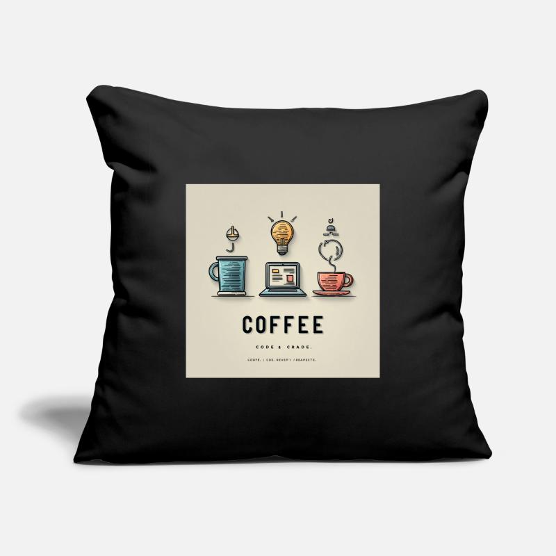 Conception du code du café Coussin et housse de 45 x 45 cm
