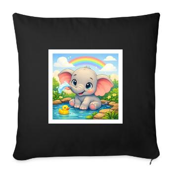 Elli the Elephant - Sofa pillow with filling 45cm x 45cm - black - Front