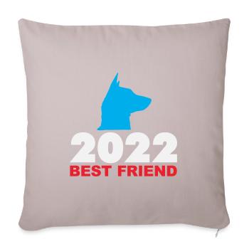 The Best Friend Mascot 2022 - Sofa pillow with filling 45cm x 45cm - light taupe - Front
