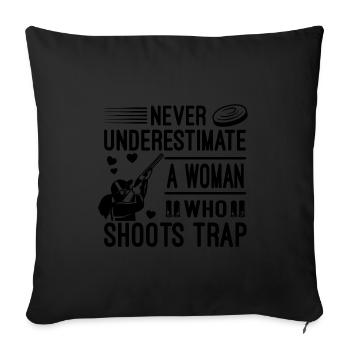 Trapschießen | Schießsport Fallenschießen Geschenk - Sofakissen mit Füllung 45 x 45 cm - Schwarz - Vorne