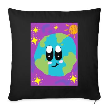 Funny Picture, Happy Earth - Sofa pillow with filling 45cm x 45cm - black - Front