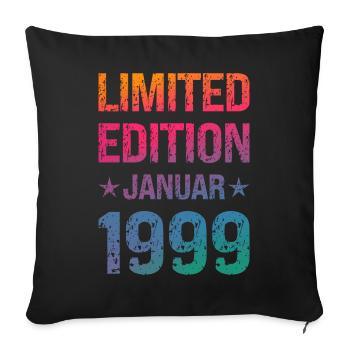 Limited Edition 25 Geburtstag Party Jahrgang 1999 - Sofakissen mit Füllung 45 x 45 cm - Schwarz - Vorne
