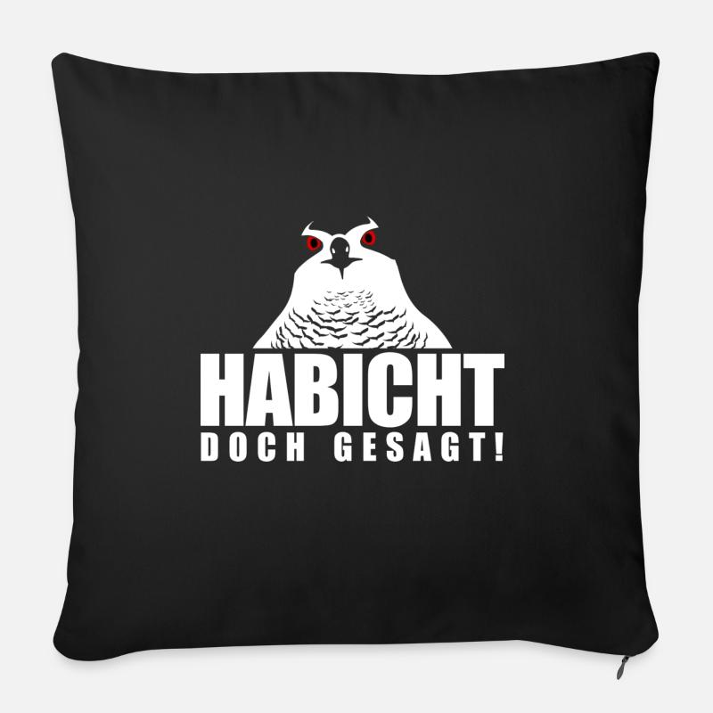 Habicht doch gesagt! - Sofakissen mit Füllung 45 x 45 cm - Schwarz