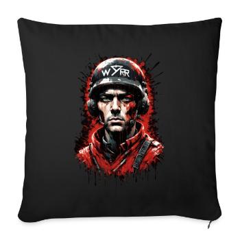 soldier 1 - Sofa pillow with filling 45cm x 45cm - black - Front