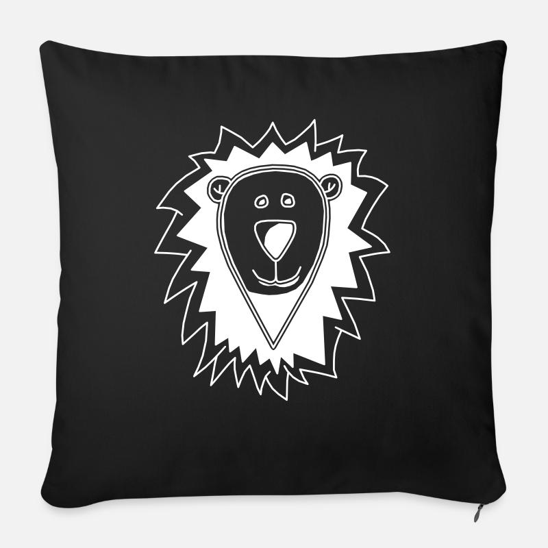 Löwe in weiß - Sofakissen mit Füllung 45 x 45 cm - Schwarz