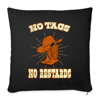 Linedance No tags no restards - Sofa pillow with filling 45cm x 45cm - black - Front