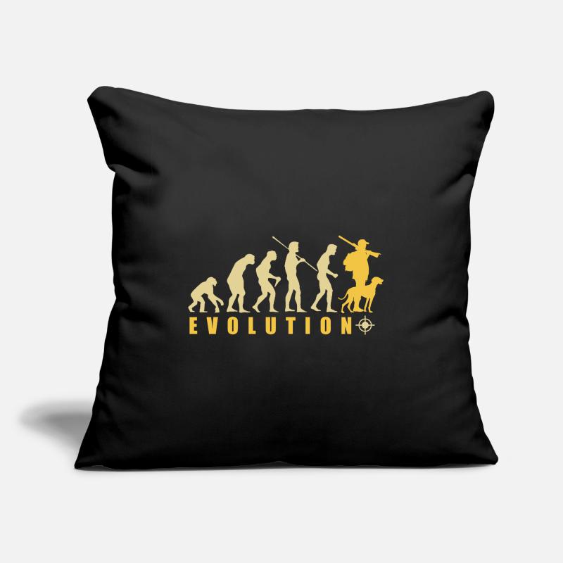 evolution chasseur cadeau chasse drôle Coussin et housse de 45 x 45 cm
