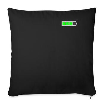 Batterien voll / leer - Sofakissen mit Füllung 45 x 45 cm - Schwarz - Vorne