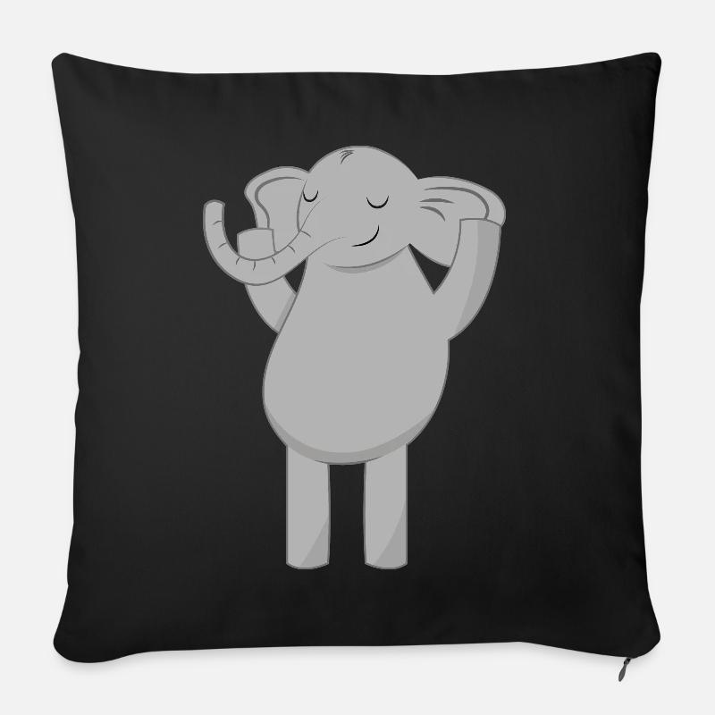 Elefant Elefanten - Sofakissen mit Füllung 45 x 45 cm - Schwarz
