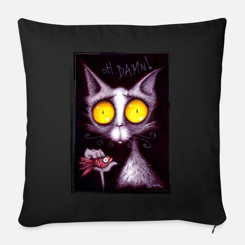 Gattone .... oH Damn! - Coussin et housse de 45 x 45 cm - noir