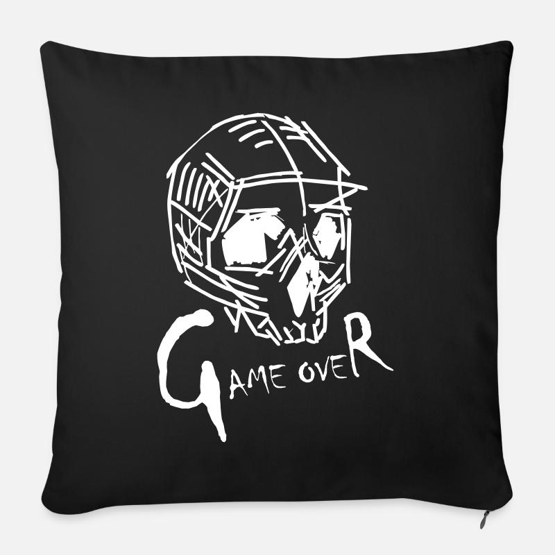Game Over in weiß - Sofakissen mit Füllung 45 x 45 cm - Schwarz