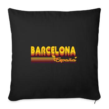 Barcelona, cool summery design - Sofa pillow with filling 45cm x 45cm - black - Front