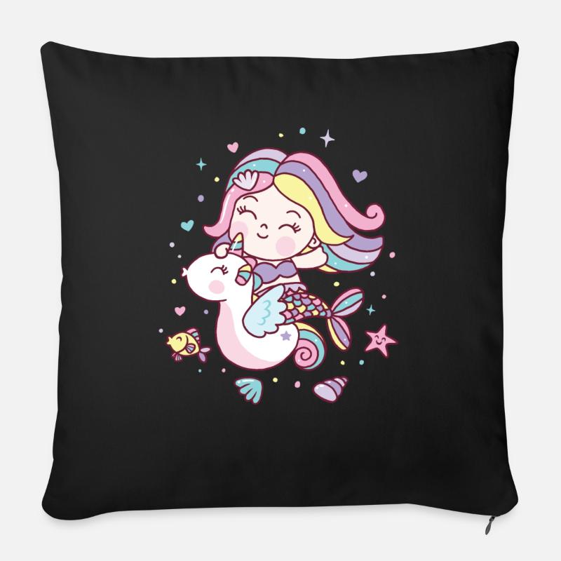 Sirène - Coussin et housse de 45 x 45 cm - noir